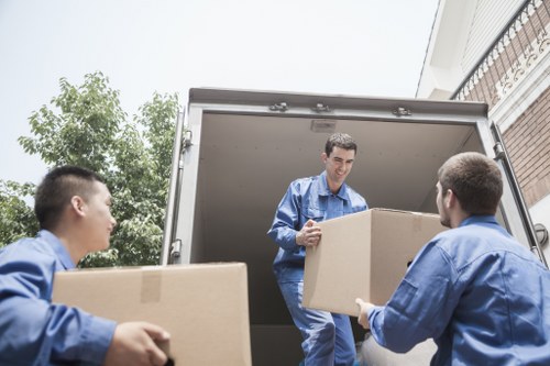 Newly moved-in flat with labelled boxes in Streatham