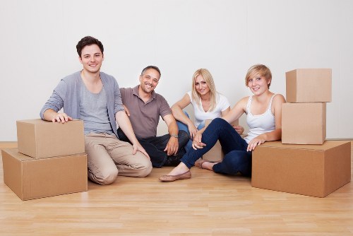Business furniture and technology being transported during an office move
